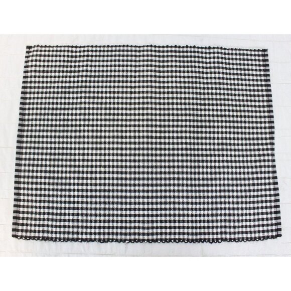 4 Pc Black Plaid Gingham Place mats Set Casual Picnic Country Classic Fabric - Picture 15 of 15